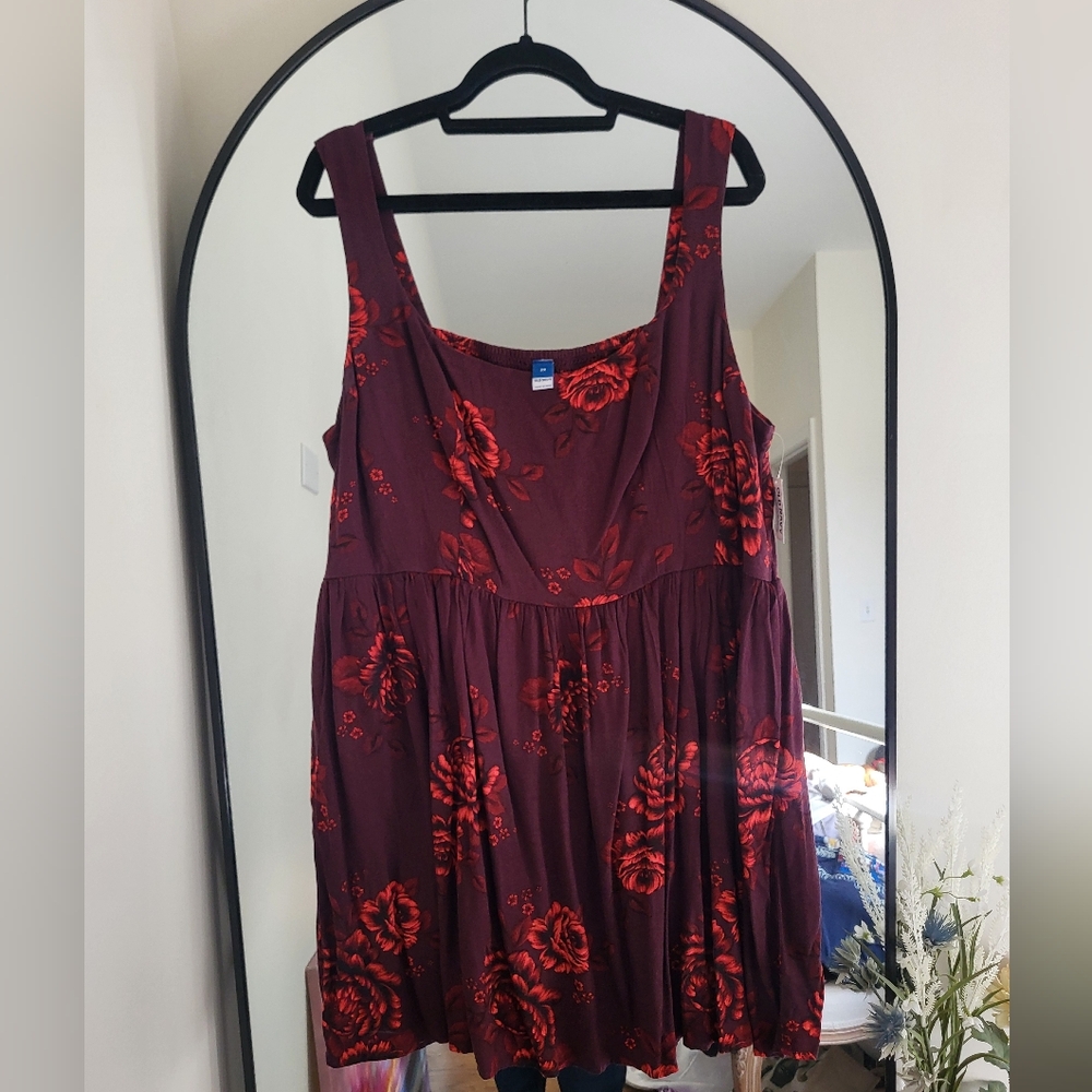 Burgundy Floral Old Navy Dress, NWT